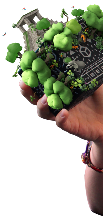 Hand with MERGE Cube